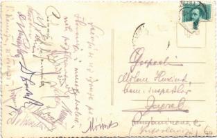 1935 Nagykanizsa, Központi szálloda, kávéház és étterem, Singer és Szabó fodrász üzlete. photo