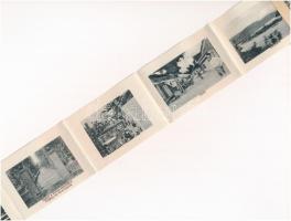 Ada Kaleh, törökök csoportképe török zászlókkal. Leporellolap belül bazárral és Bego Mustafaval; Ali...