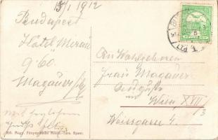 1912 Budapest V. Merán szálloda, Rudas M. fogorvos, villamosok. Váczi körút 82/a. (ma Nyugati tér 8....