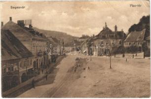 1918 Segesvár, Schässburg, Sighisoara; Piac tér. Vasúti levelezőlapárusítás 1280. / market square (fa)