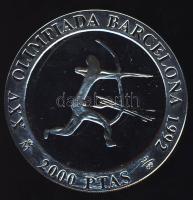 Spanyolország 1990. 2000P Ag "Olimpia-íjászat" T:PP Tanúsítvánnyal!