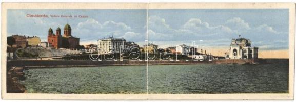 1918 Constanta, Vedere Generala du Cazino / casino, cathedral. Folding panoramacard (EK)