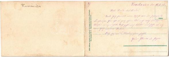 1918 Constanta, Vedere Generala du Cazino / casino, cathedral. Folding panoramacard (EK)