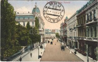 1921 Bucuresti, Bucharest, Bukarest; Calea Victoriei, Corsete / street, shops (EK)