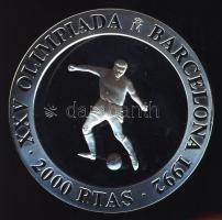 Spanyolország 1990. 2000P Ag "Olimpia-labdarúgás" T:PP Tanúsítvánnyal!