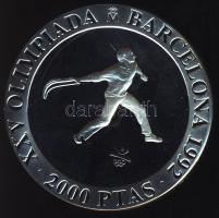 Spanyolország 1990. 2000P Ag "Olimpia-pelota" T:PP Tanúsítvánnyal!