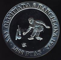 Spanyolország 1991. 2000P Ag "Olimpia-bowling" T:PP Tanúsítvánnyal!
