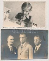 34 db főleg RÉGI fotó képeslap és fénykép vegyes témában / 34 mostly pre-1945 photo postcards and ph...