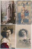 15 db RÉGI motívum képeslap: hölgyek, párok, üdvözlő / 15 pre-1945 motive postcards: lady, couple, greeting