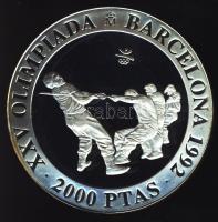 Spanyolország 1992. 2000P Ag "Olimpia-kötélhúzás" T:PP Tanúsítvánnyal!