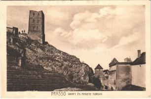 1911 Brassó, Kronstadt, Brasov; Graft és Fekete torony. Zeidner H. Brassó lev. lap sz. 151. / tower