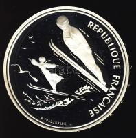 Franciaország 1991. 100Fr Ag "Olimpia-síugrás" T:PP Tanúsítvánnyal!