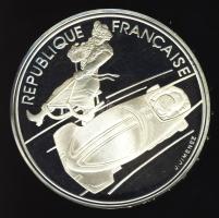 Franciaország 1990. 100Fr Ag "Téli olimpia-bobozás" T:PP Tanúsítvánnyal!