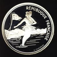 Franciaország 1989. 100Fr Ag "Téli olimpia-jégkorcsolya" T:PP Tanúsítvánnyal!