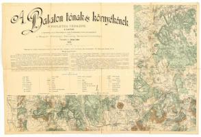 1902 A Balaton tónak és környékének részletes térképe 4 lapon. Csak 3 lap a négyből! Tervezte Lóczy ...