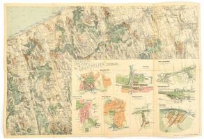 1902 A Balaton tónak és környékének részletes térképe 4 lapon. Csak 3 lap a négyből! Tervezte Lóczy ...