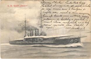 1915 SMS Zrínyi az Osztrák-Magyar Haditengerészet Radetzky-osztályú pre-dreadnought csatahajó / K.u.K. Kriegsmarine / Austro-Hungarian Navy, SMS Zrínyi. G. Costalunga s: A. Bino