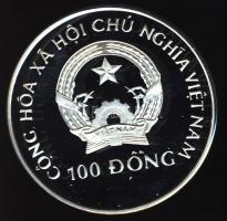 Vietnam 1989. 100D Ag "Olimpia-jégkorong" T:PP Csak 10.000db! Tanúsítvánnyal!