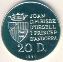 Andorra 1990. 20D Ag "Olimpia-lovaglás" T:PP Csak 15.000db! Tanúsítvánnyal!