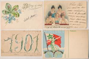 15 db RÉGI motívum képeslap, dombornyomott és litho lapok is / 15 pre-1945 motive postcards, embossed and lithos too