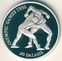 Gambia 1993. 20D Ag "Olimpia-bírkózás" T:PP Tanúsítvánnyal!