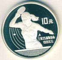 Kína 1991. 10Y Ag "Olimpia-asztalitenisz" T:PP  Tanúsítvánnyal!