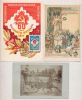 3 db VEGYES propaganda motívum képeslap / 3 mixed art motive postcards: propaganda