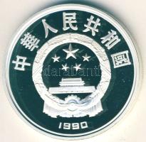 Kínai 1990. 10Y Ag "Olimpia-műugrás" T:PP  Tanúsítvánnyal!