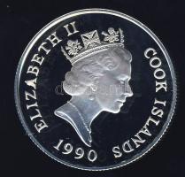 Cook szigetek 1990. 10$ Ag "Olimpia-futás" T:PP Tanúsítvánnyal!