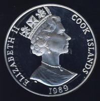 Cook szigetek 1989. 50$ Ag "Olimpia-futás, biatlon" T:PP Tanúsítvánnyal!