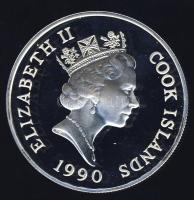 Cook szigetek 1990. 50$ Ag "Olimpia-futás" T:PP Tanúsítvánnyal!