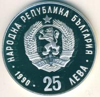 Bulgária 1990. 25L Ag "Olimpia-futás" T:PP Tanúsítvánnyal!