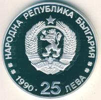 Bulgária 1990. 25L Ag "Olimpia-síelés" T:PP Tanúsítvánnyal!
