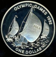 Bermuda 1993. 1$ Ag "Olimpia-vitorlázás" T:PP Csak 25.000db! Tanúsítvánnyal!
