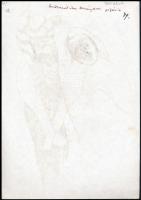 Schéner Mihály (1923-2009): Imádkozzál értem ormányos pigámia. Filctoll, papír, jelzett, hátoldalán ...