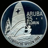Aruba 1992. 25Fl Ag "Olimpia-szörf" T:PP Tanúsítvánnyal!
