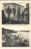 1936 Löcknitz, Die Stätte der Erholung am Löckntzer See Bes. Paul Malchon, Partie am See / spa, hotel