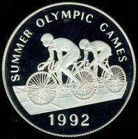 Jamaica 1992. 25$ Ag "Olimpia-kerékpár" T:PP Csak 15.000db!