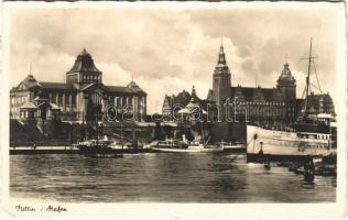 1937 Szczecin, Stettin; Hafen / port, steamships