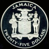 Jamaica 1992. 25$ Ag "Olimpia-kerékpár" T:PP Csak 15.000db!