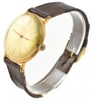 Poljot szovjet mechanikus, 16 köves óra, kopott óraszíjjal, működik