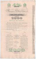 Budapest 1895-1899. "Magyar Földhitel Intézet" 4%-os záloglevél 2000K-ról, szelvényekkel, ...