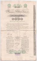 Budapest 1895-1899. "Magyar Földhitel Intézet" 4%-os záloglevél 2000K-ról, szelvényekkel, ...