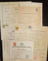 1898-1951 14 db bizonyítvány és egyéb okmány