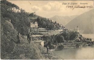 1908 Lago di Lugano, Castagnola / Lake Lugano, villas