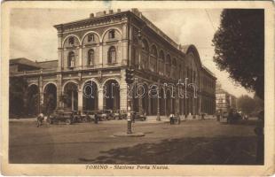 Torino, Turin; Stazione Porta Nuova / railway station, automobiles, tram (EK)