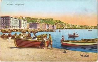 Napoli, Naples; Mergellina / coast, boats