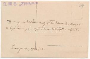 1914 Izmir, Smyrna; SMS Zrínyi az Osztrák-Magyar Haditengerészet Radetzky-osztályú pre-dreadnought c...