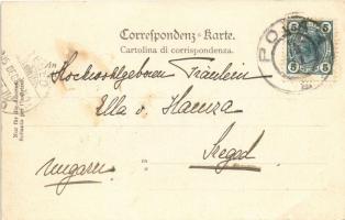 1905 Pola, Pula; Arena / amphitheatre, port, "Liburnia" steamship. Dep. M. Clapis (fl)