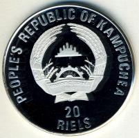 Kambodzsa 1989. 20R Ag "Olimpia-vívás" T:PP Csak 10.000db! Tanúsítvánnyal!